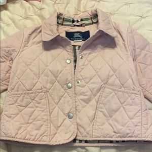 Burberry’s Girls quilted pink jacket